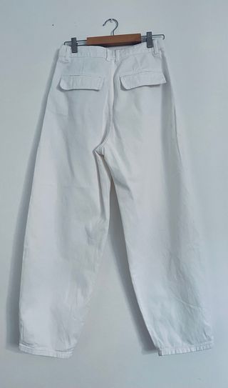 Pantalones Zara Tiro Alto S Blanco