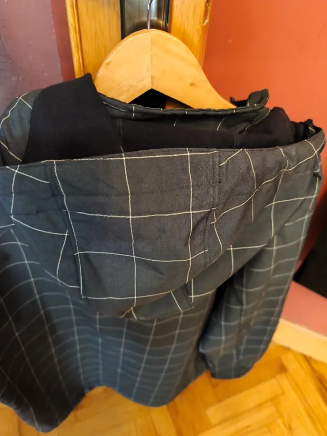 Chaqueta cuadros gris y blanca hombre