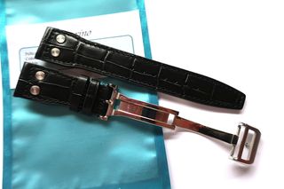 Cinturino in pelle nera spesso 21mm 21/18mm tipo IWC