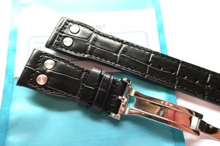 Cinturino in pelle nera spesso 21mm 21/18mm tipo IWC