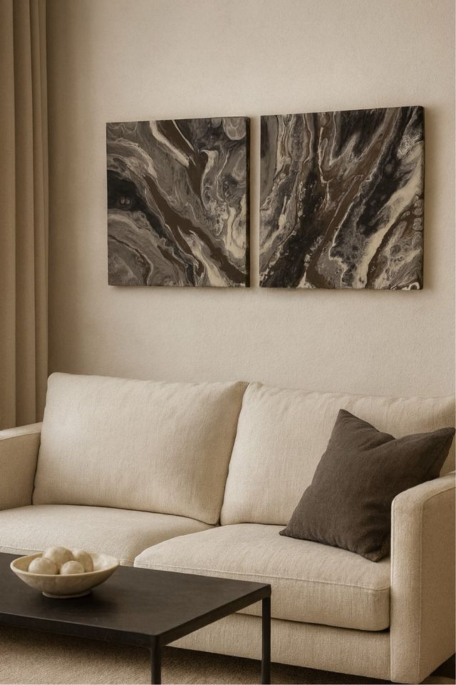 lote de tres cuadros elegantes