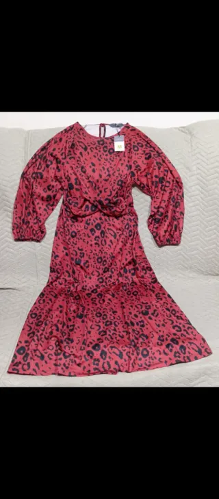 Vestido largo estampado leopardo talla M