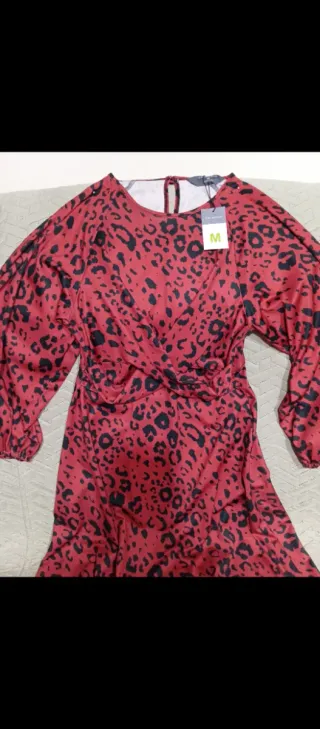 Vestido largo estampado leopardo talla M