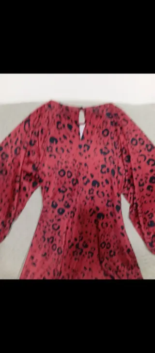 Vestido largo estampado leopardo talla M