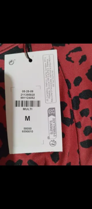 Vestido largo estampado leopardo talla M