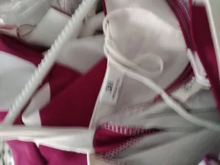 Vestido Rociero Blanco y Morado.