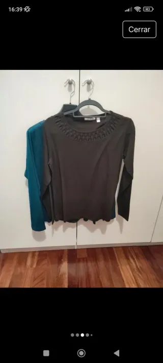 Lote 2 Camisetas Punto Roma Manga Larga Talla L