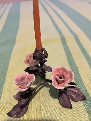 Portacandele + portauovo peltro vintage