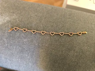 Pulsera Corazones Oro Rosa y Circonitas