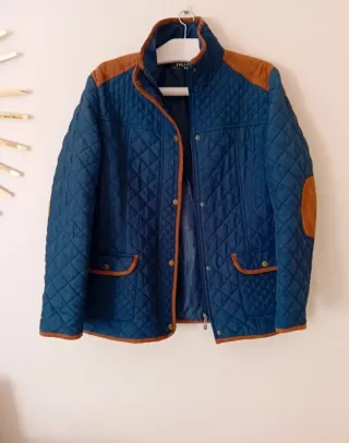 Chaqueta acolchada azul y marrón Talla XL