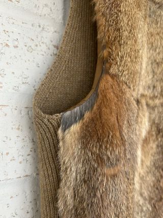 Chaleco Piel Conejo / Mapache Cortefiel - Talla S