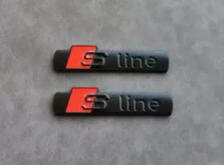 Logo Emblema Audi Sline Laterales Negro Mate