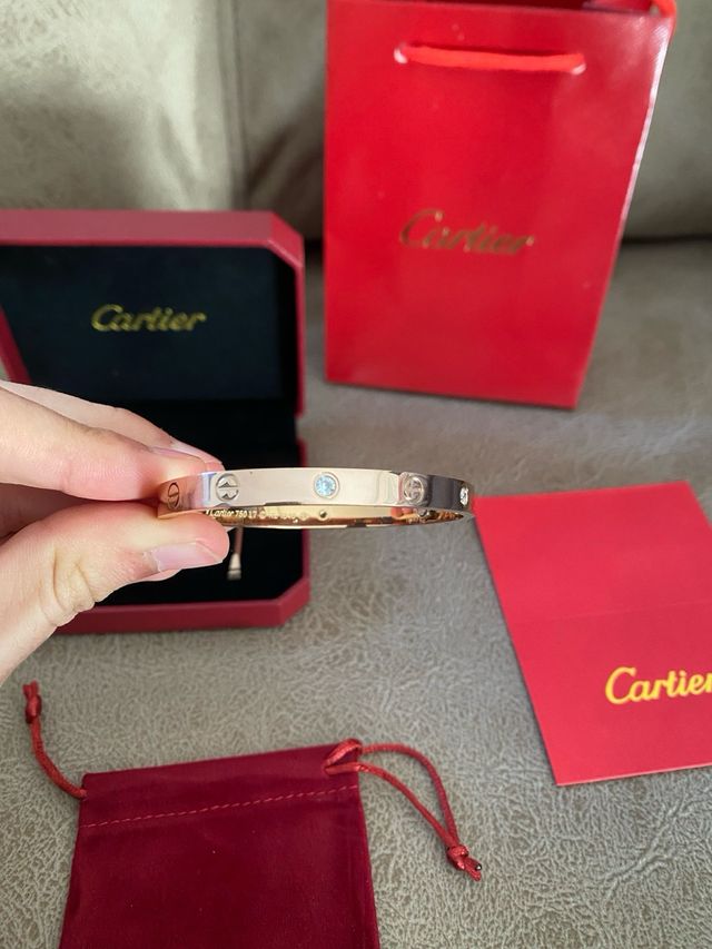 Pulsera Cartier Oro y Rojo