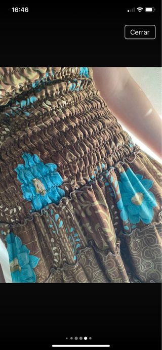 Vestido boho estampado marrón y azul