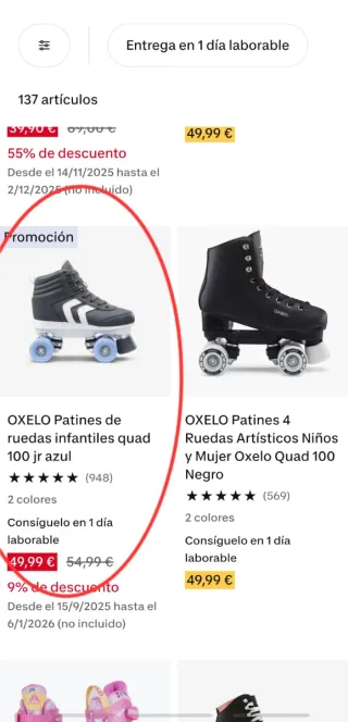 Patines Quad Oxelo Azules. Talla 37