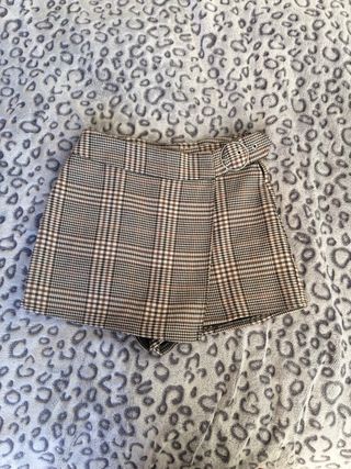 Falda-pantalón Amisu cuadros beige/marrón