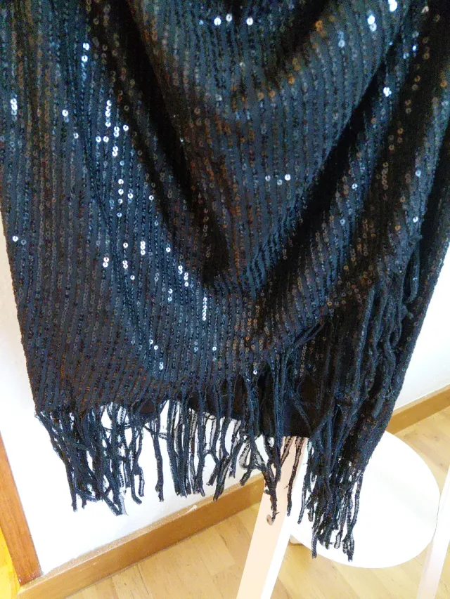 Vestido negro lentejuelas SHEIN Talla XL