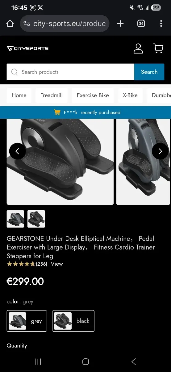 Elíptica para Debajo escritorio Gearstone