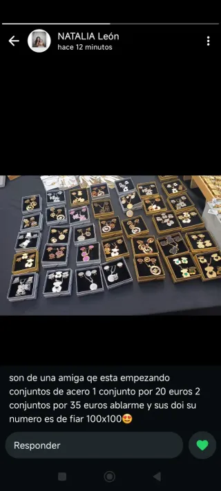 Conjunto Joyas Acero Inoxidable Oso