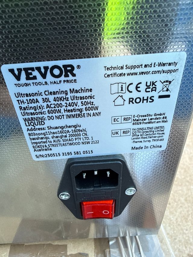 Pulitore ad Ultrasuoni VEVOR 30L