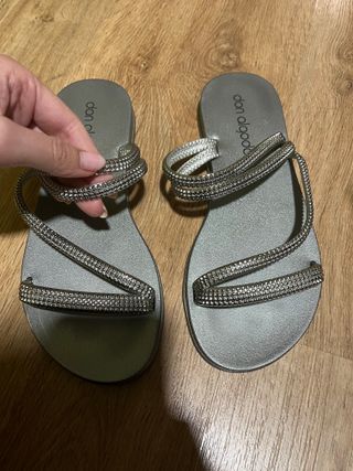 Sandalias Don Algodón plateadas talla 37