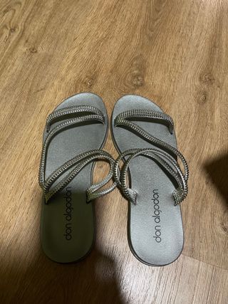 Sandalias Don Algodón plateadas talla 37