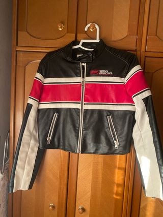 Chaqueta cuero efecto moto