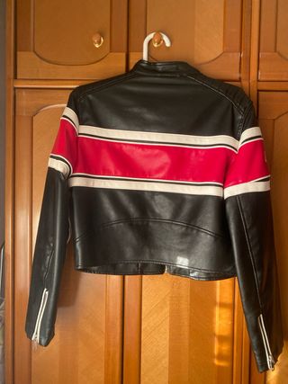 Chaqueta cuero efecto moto