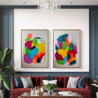 Diptico Quadri Astratti Moderni per Soggiorno
