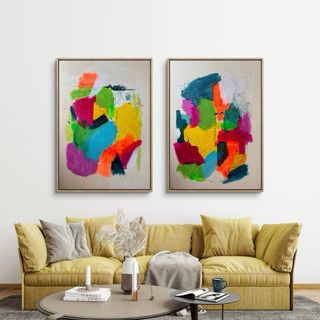Diptico Quadri Astratti Moderni per Soggiorno