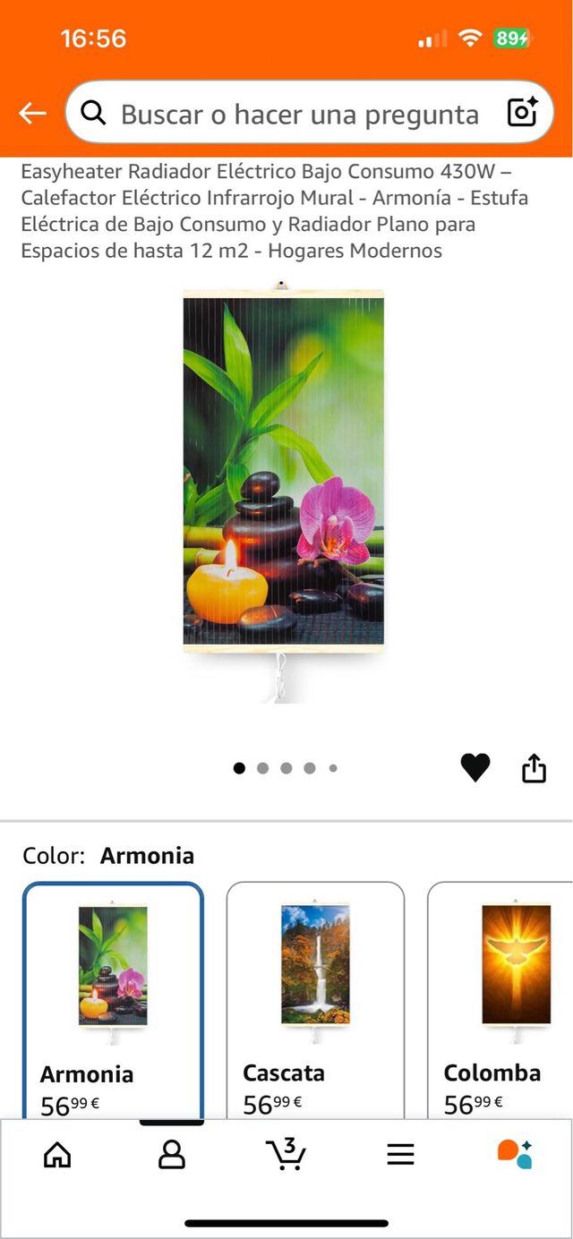 Calefactor bajo consumo multicolor