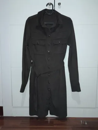 Vestito Guess Marrone Effetto Pelle di Pesca Taglia S