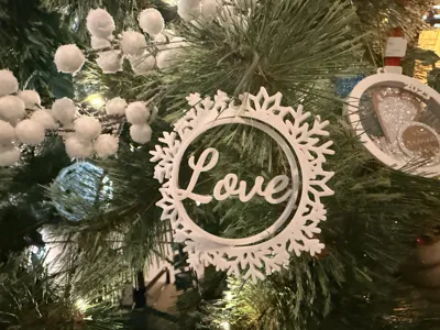 Adorno Copo de Nieve Personalizado Madera