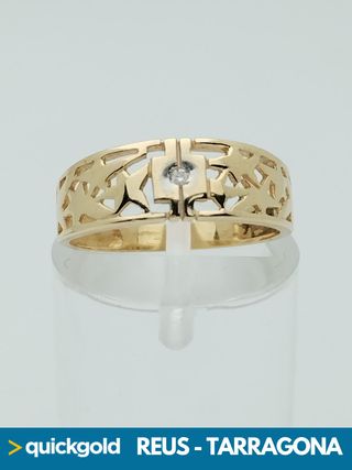 Anello in oro 18K bicolore con stelle T9