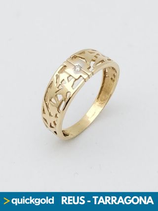 Anello in oro 18K bicolore con stelle T9