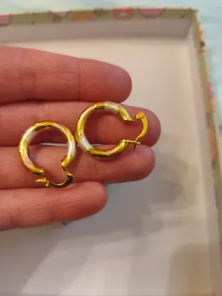Orecchini in argento placcati in oro 18 k per bambina