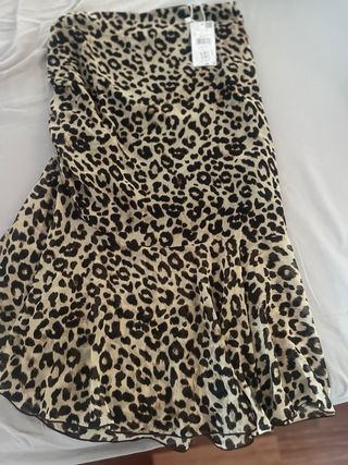 Falda larga Mango leopardo Talla S / 36
