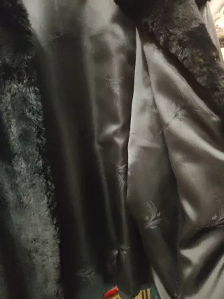 Chaquetón negro piel y pelo