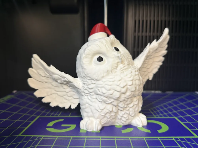 Pareja Búhos Navideños Gorro Rojo