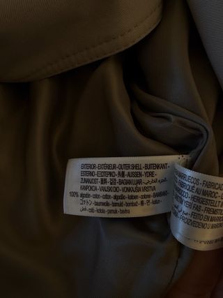 Gabardina Zara Origins Manteco Beige