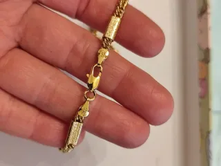 Cadena plata limonada en oro 18 k con sillo garant