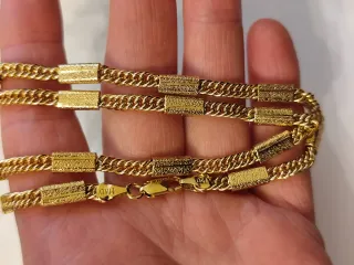 Cadena plata limonada en oro 18 k con sillo garant