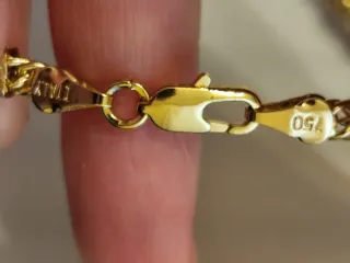 Cadena plata limonada en oro 18 k con sillo garant