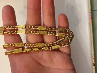 Cadena plata limonada en oro 18 k con sillo garant