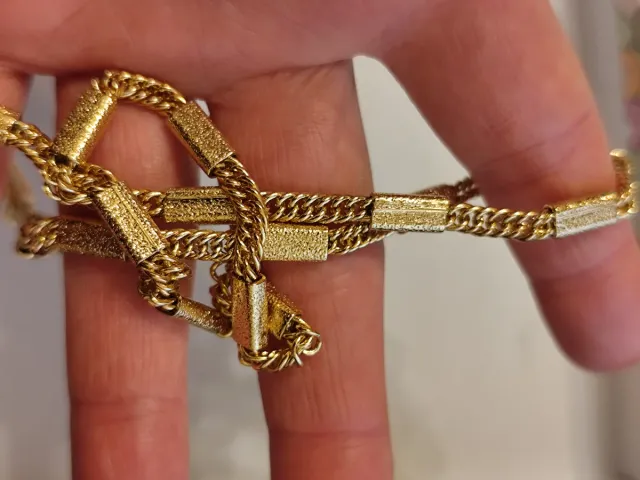 Catena in argento limonata in oro 18 carati con sigillo di garanzia