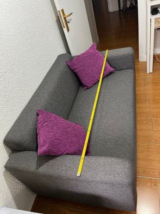 Sofá 2 plazas gris tela