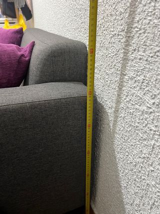 Sofá 2 plazas gris tela