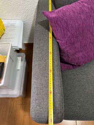 Sofá 2 plazas gris tela