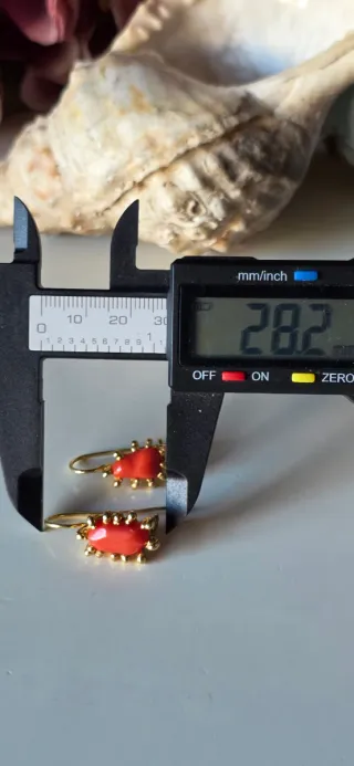 Pendientes Coral y Plata Dorada