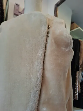 Chaleco pelo largo beige Talla S